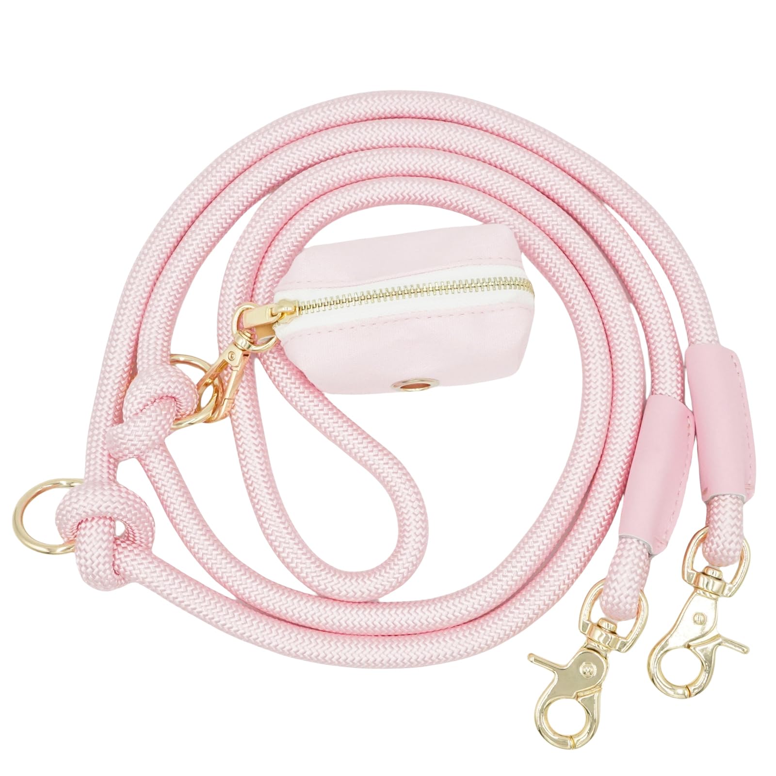 Hundeleine mit Tasche, 2,1 m Taille, Crossbody-Leine mit Tasche zum Laufen, Spazierengehen