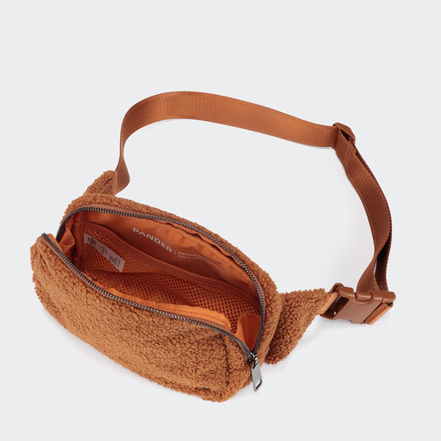 Pander Large 2L Fanny pack Everywhere Fleece Belt Bag for Women and Men with Adjustable strap Belt. (Saddle Brown) - Image 4