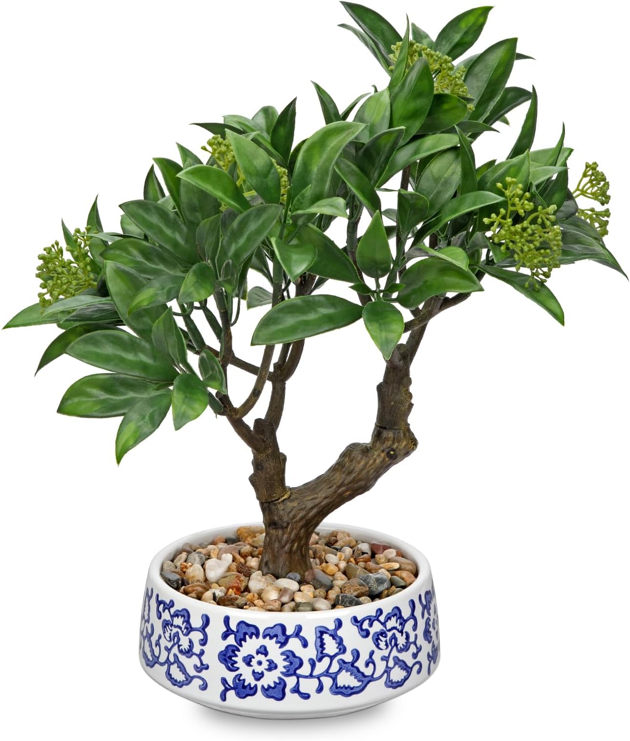 Artificial Plant Bonsai Tree in Ceramic Pot Artificial Bonsai Tree Real Decorative Artificial Indoor Plants in Pots for Living Room Bedroom Bathroom Window Sill Decoration