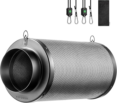 VIVOSUN Filtro de carbono de aire de 4 pulgadas con control de olor con carbón virgen australiano para ventilador en línea, limpiador de olores para