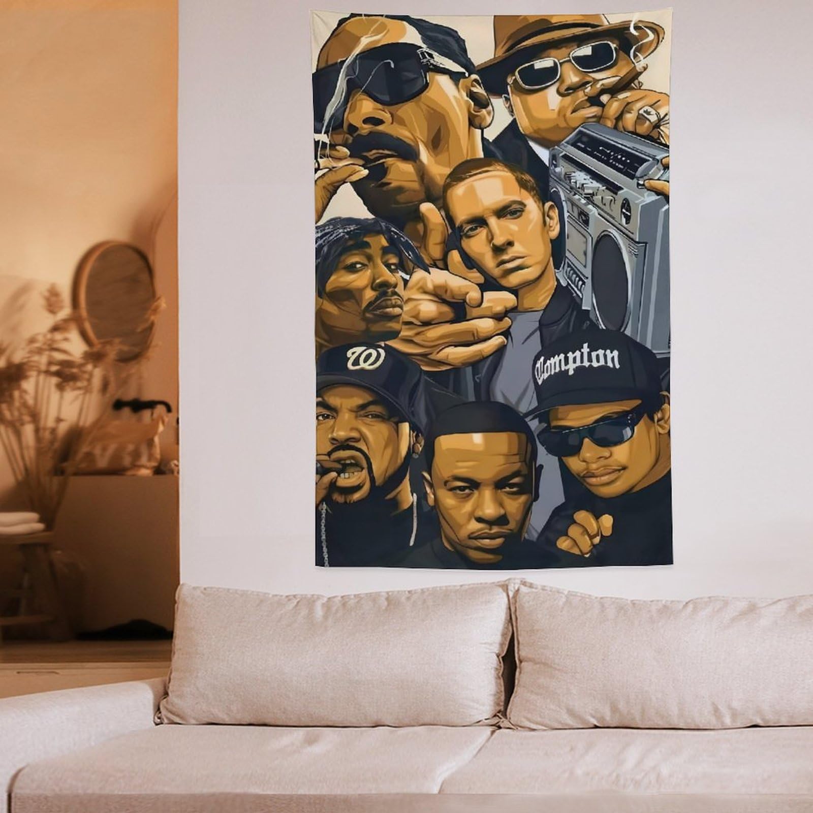 Poster con cantante rap hip hop e stelle (3) (1) arazzo artistico da parete stampa fotografica regali per la casa arazzi decorativi moderni 152,4 x 228,6 cm