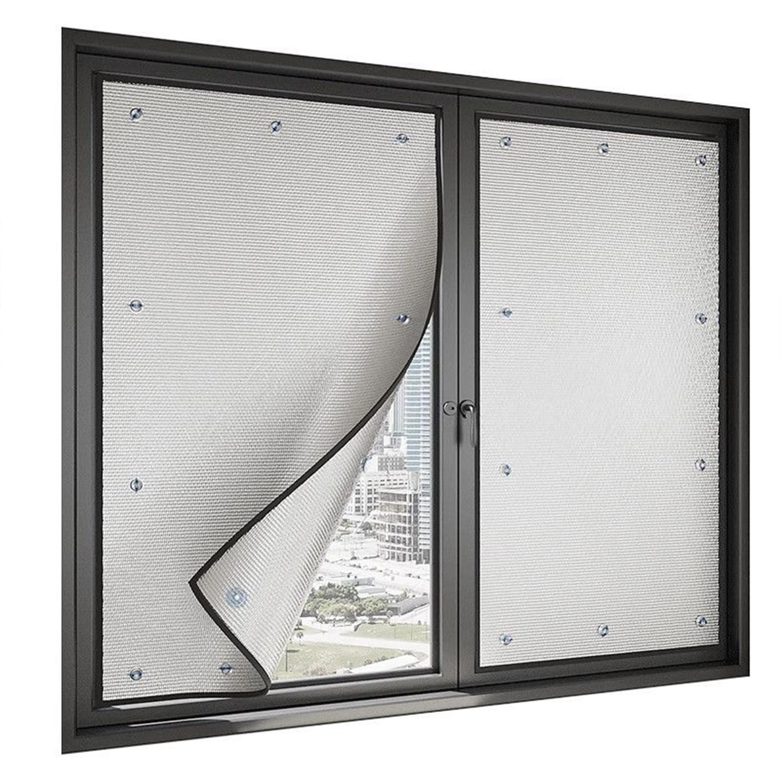 Blackout Film for Glass Windows, Aluminum Sun Protection Film, Window Heat Reflector, Removable Aluminium Foil Reflective Film,with Suction Cups,for Bedroom,Nursery (Color : Solid color, Size : 140x
