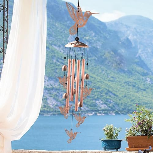 Miniatura 6 de Campanas de viento de ángel de latón, campanillas de viento de cobre, decoración de jardín, regalos para mujeres, regalos para mamá, campanillas de