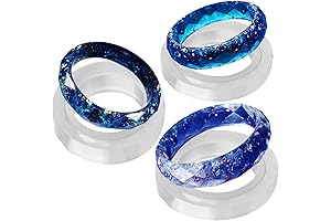 Assorted Size Faceted Geometric Bangle Bracelet Jewelry Silicone Mold Wide, 3-piece Set