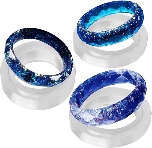 Miniatura 8 de Funshowcase Pulsera geométrica facetada de varios tamaños para joyería, molde de silicona delgado, para arcilla polimérica, manualidades, resina