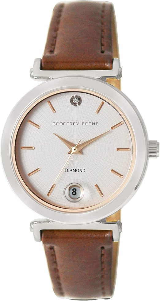 Geoffrey Beene Womens Watch Diamond Collection Silver Geoffrey