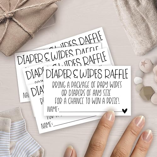 Miniatura 2 de 50 boletos para rifas de pañales y toallitas – Inserto de invitación de baby shower – Actividad de juego para baby shower