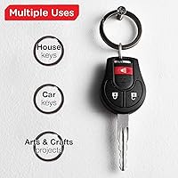 Vista 7 de Llaveros planos divididos a granel, resistente y resistente para automóvil, hogar, anillo de metal grande para perro, cordón para escuela, oficina