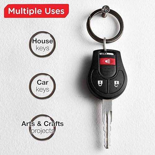 Miniatura 7 de Llaveros planos divididos a granel, resistente y resistente para automóvil, hogar, anillo de metal grande para perro, cordón para escuela, oficina