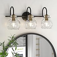 Vista 12 de Accesorios de iluminación para tocador de baño, apliques de pared montados para baño, luces de tocador sobre espejo con pantalla de vidrio globular