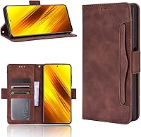 Vista 1 de Funda para Xiaomi Poco X3 NFC, funda para Xiaomi Poco X3 MZB07Z2IN / Poco X3 NFC Funda Flip PU Cuero Marrón