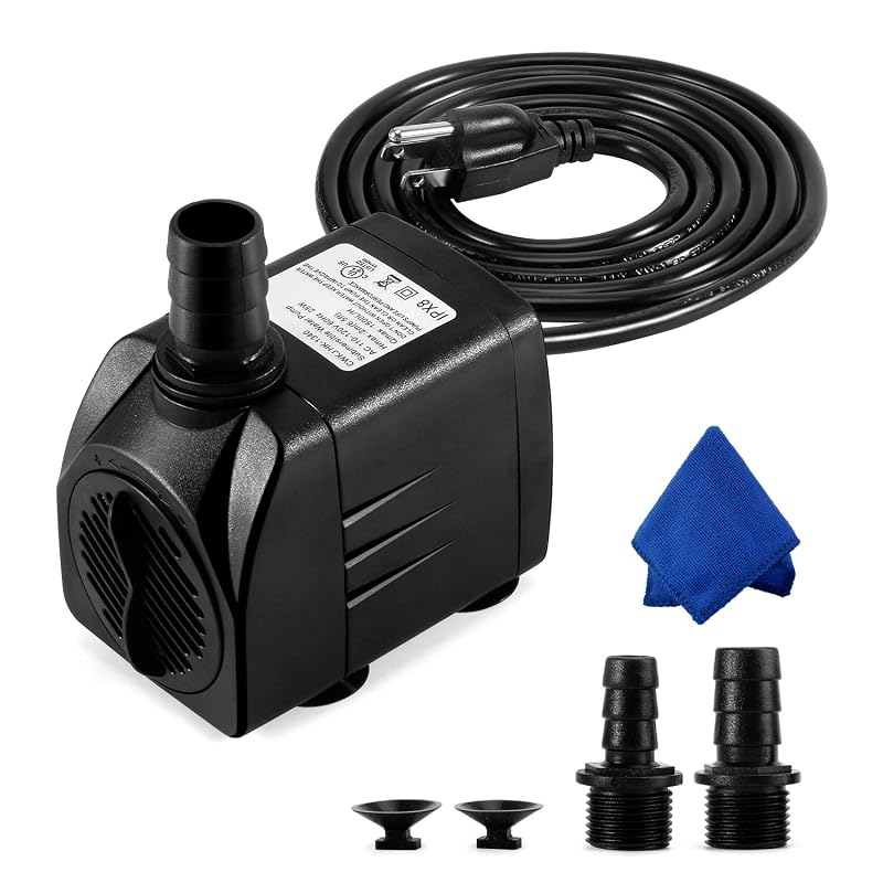 Bomba Submersível para Aquário CWKJ 25 W com Vazão de 1.500 L/h e 3 Bicos