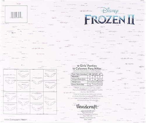 Miniatura 7 de Disney Paquete de 12 bragas de 100 % algodón para niña en caja de Adviento, estampado Surprise Elsa, Anna y Olaf, en 23t, 4t, 6 y 8