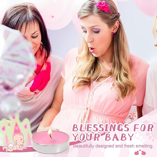 Miniatura 38 de 50 juegos de recuerdos de fiesta de baby shower, incluyendo 50 velas sin perfume para baby shower, bolsas de regalo, tarjetas para suministros