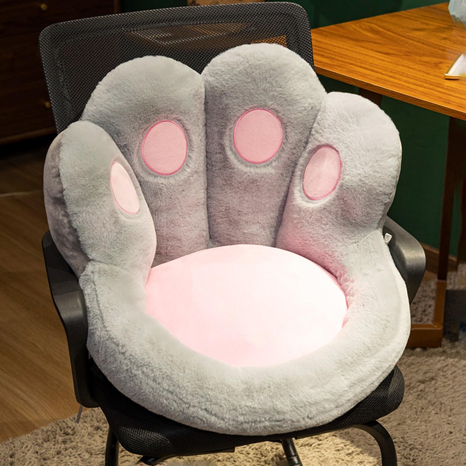 Bequemes Stuhlkissen, Plüschkissen mit Katzenpfoten, Kawaii-Katzenkissen für die Heimdekoration, für Büro- und Computer-Gaming-Stuhl,A,45 * 40 * 35cm