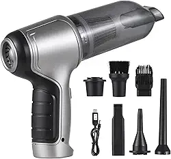 Aspirador de pó portátil para carro portátil sem fio Mini espanador de ar e bomba manual com 19000Pa Sucção forte USB Carregamento para pelos de animais de estimação Limpeza de pó de cascalho