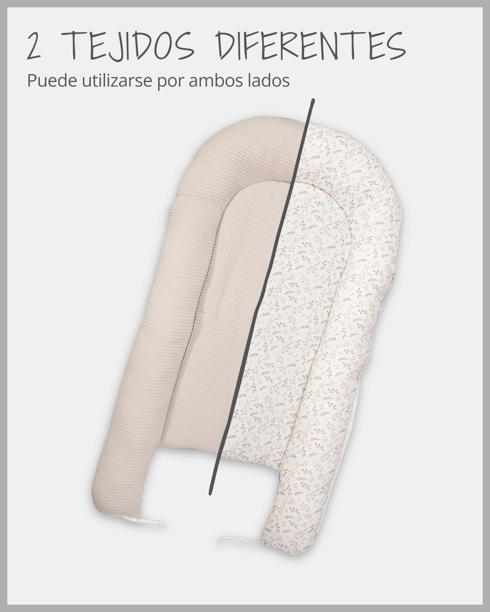 Nido para bebé de ULLENBOOM ® Arena floral (nido de 55 x 95 cm de algodón; apto como cuna de viaje y para el colecho; dibujo: estrellas)