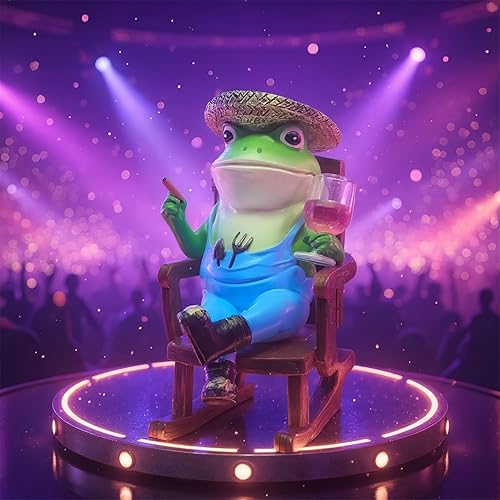 Funny Garden Frog Statue for Outdoor Decor, 8 Inch Frog