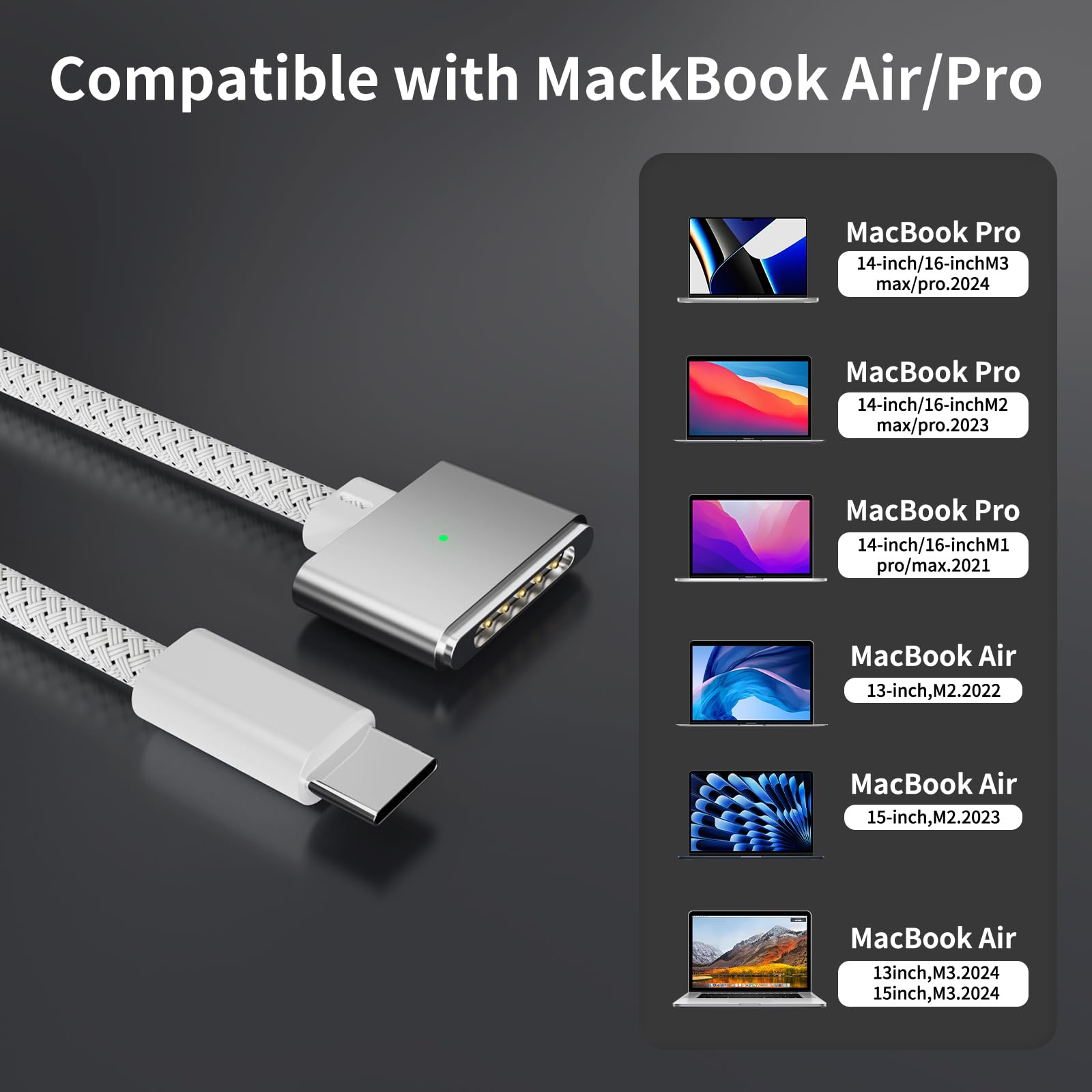 Amazon.com: EGTPPJP 140W USB-C to Magnetic 3 Cable, Safe Charging