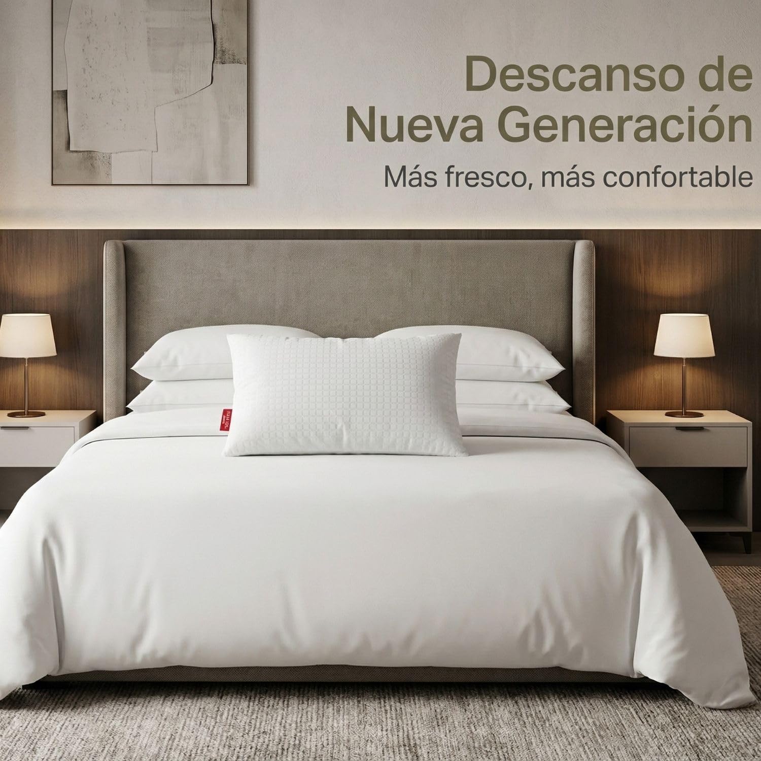 PIKOLIN - Almohada Viscoelástica 70 cm con Memory Gel Premium JellyGel - Efecto Fresco, Firmeza Media, Ergonómica Cervical, Transpirable e Hipoalergénica