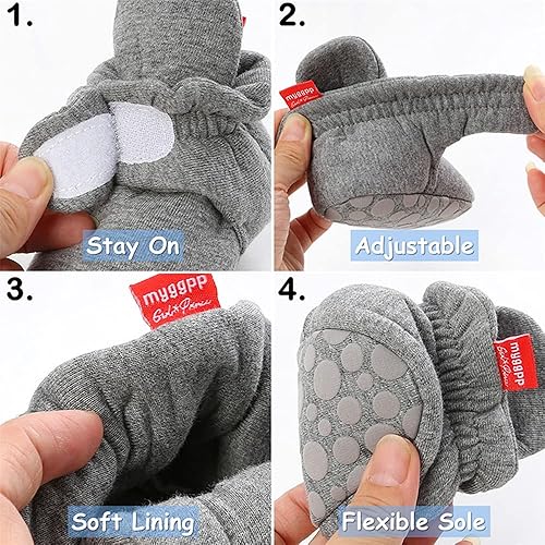 Miniatura 5 de BEBARFER Botines para recién nacidos, para niños y niñas, antideslizantes, para el primer caminante