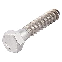 Vista 11 de Pernos de retraso de 1/4 x 1-1/2 acero inoxidable (paquete de 25) acero inoxidable 18/8, tornillo de madera de cabeza hexagonal resistente, grado