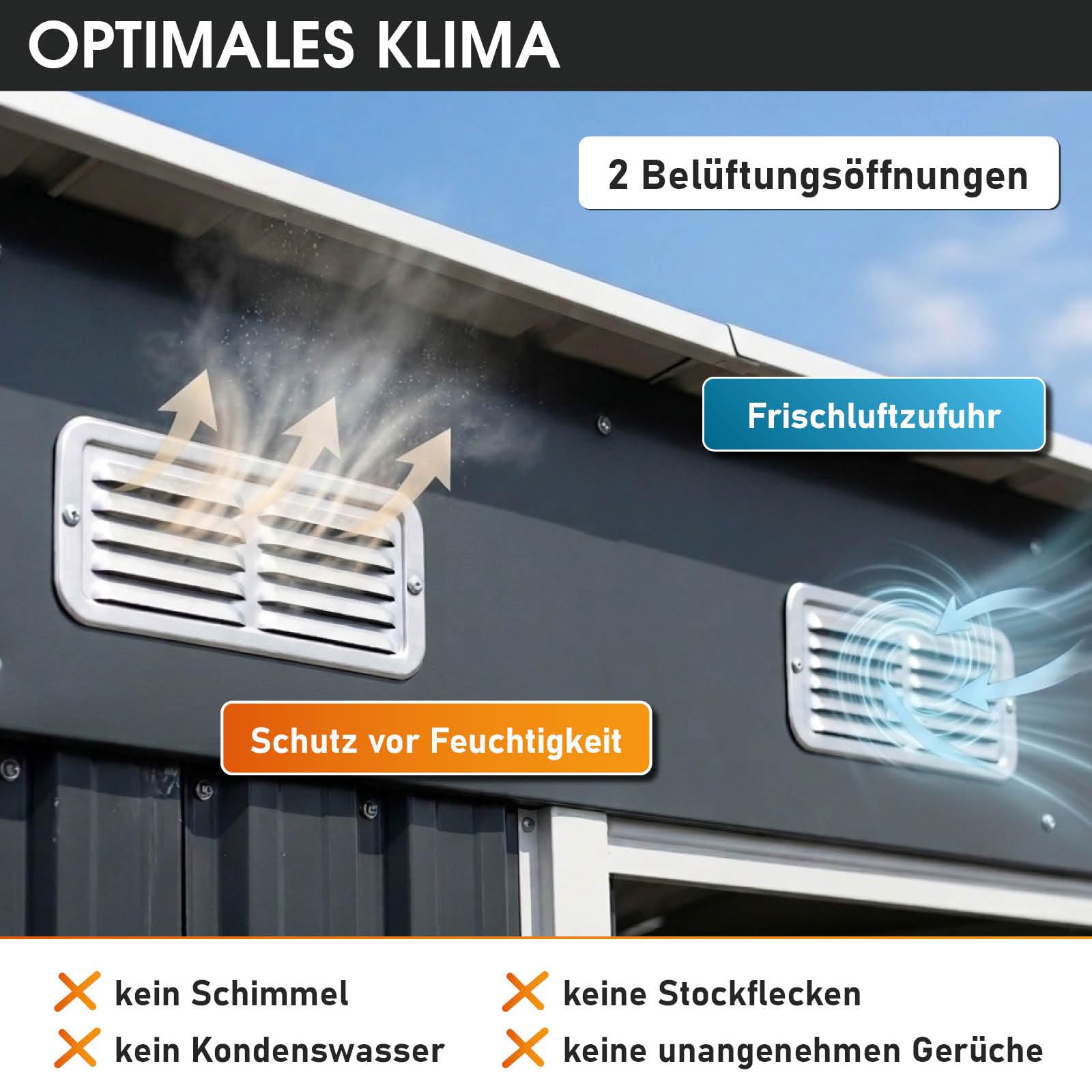 BRAST Gerätehaus Metall Pultdach Satteldach 163x89x180-278x323x192cm Anthrazit wetterfest wasserdicht