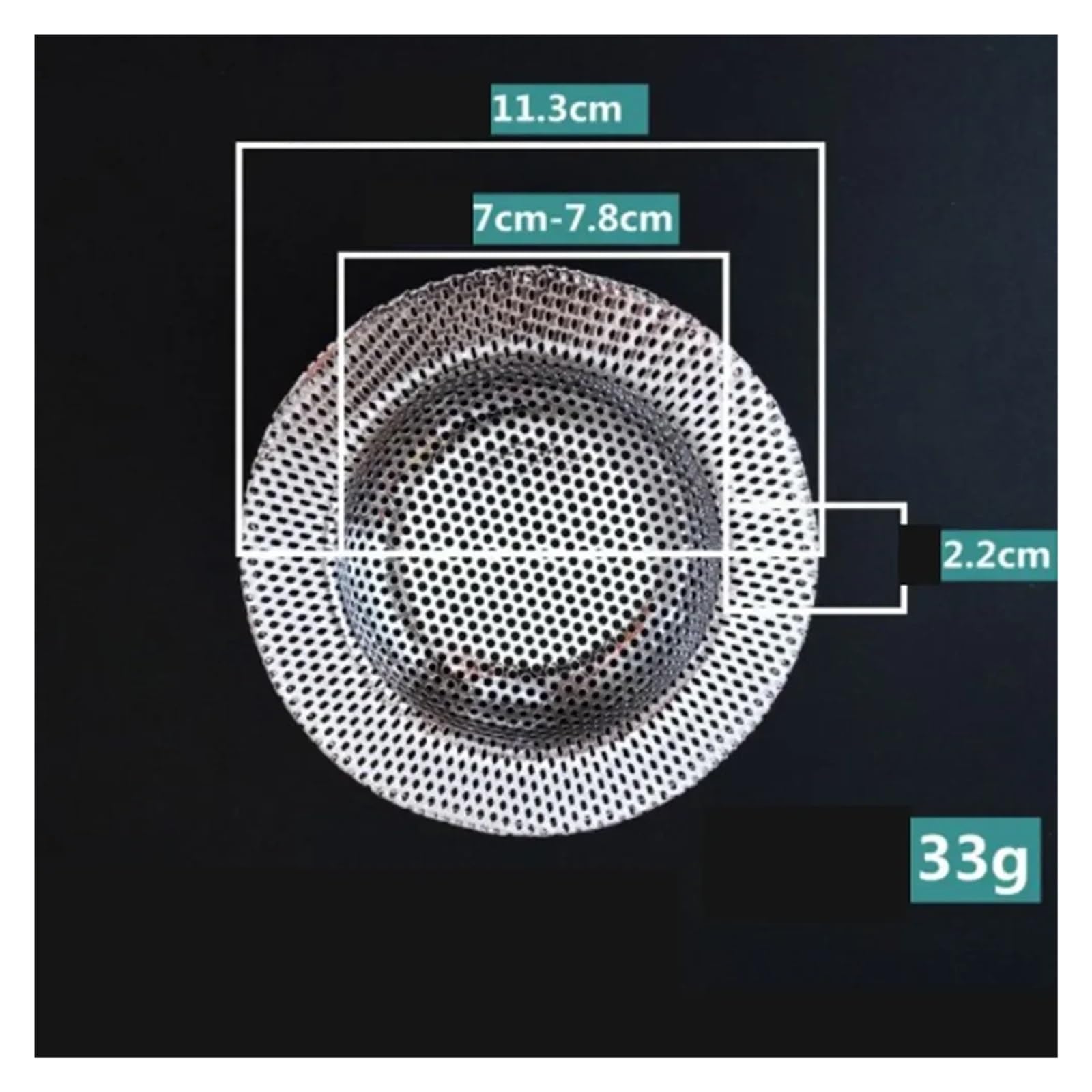 Filtres pour évier, crépine en Maille, Outil de Cuisine, Drain de Sol de Salle de Bain en Acier Inoxydable, Couvercle de Douche, Bouchon de récupération (11,3 cm)