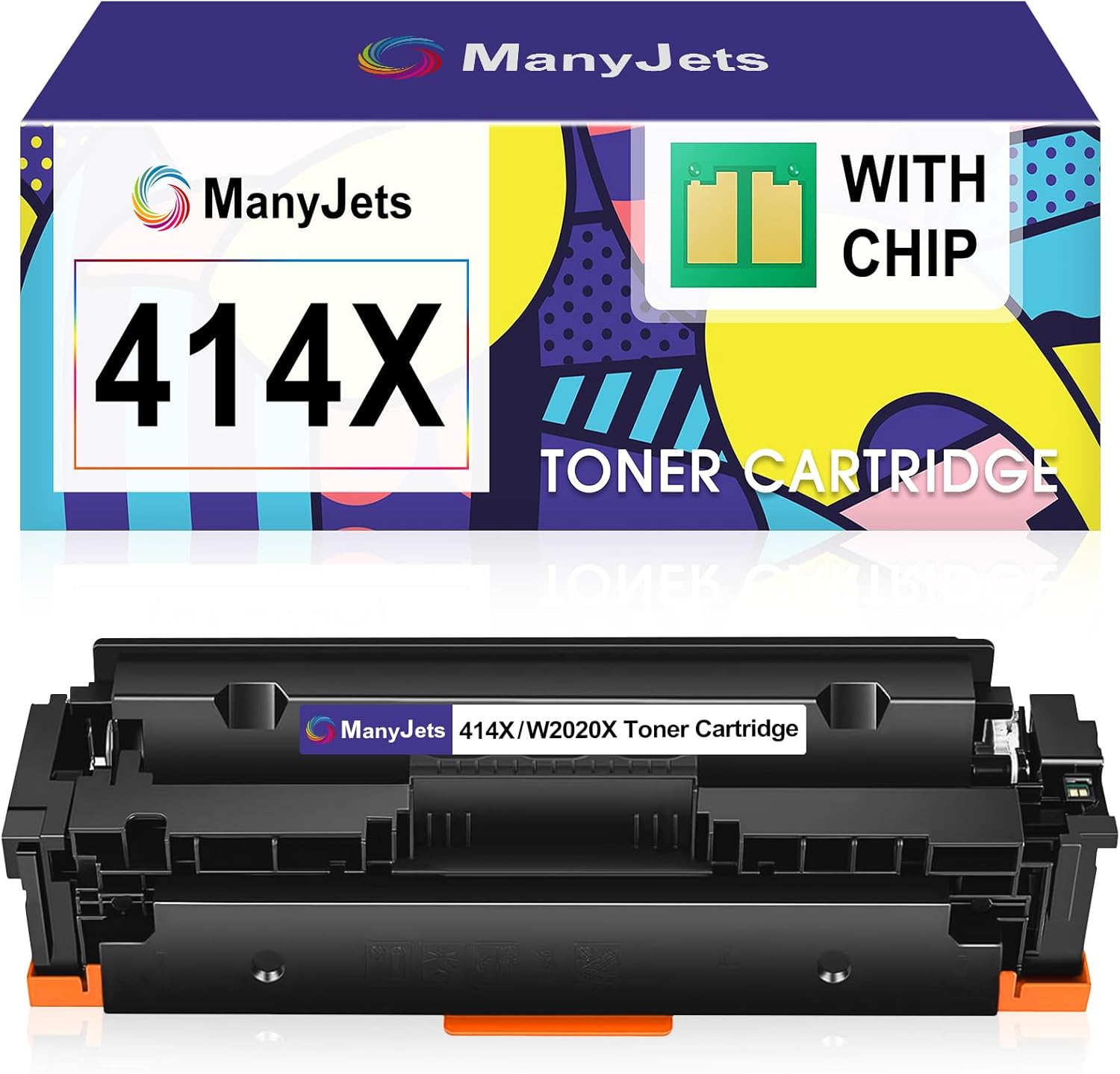 414X Black High Yield Toner Cartridge with Chip,Compatible for HP 414X 414A W2020X W2020A, Replacement for HP Color LaserJet Pro M454dw M454dn & MFP M479fdw M479fdn M479dw Printers (1 Black)