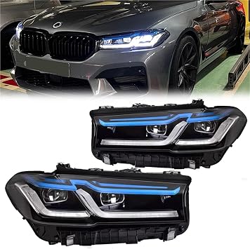 2pc Car Lights Compatible with BMW G30 Headlight Lens 2018-2023 5 Series 530i 525i Head Lamp Front DRL Signal Auto AccessoriesFor 2018-2020 year