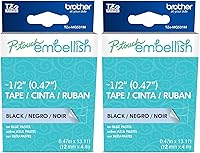 Vista 26 de Brother P-touch Embellish Cinta de impresión negra sobre encaje plateado con patrón TZEMPSL31 – ~1.3 cm de ancho x 4 m de largo para usar