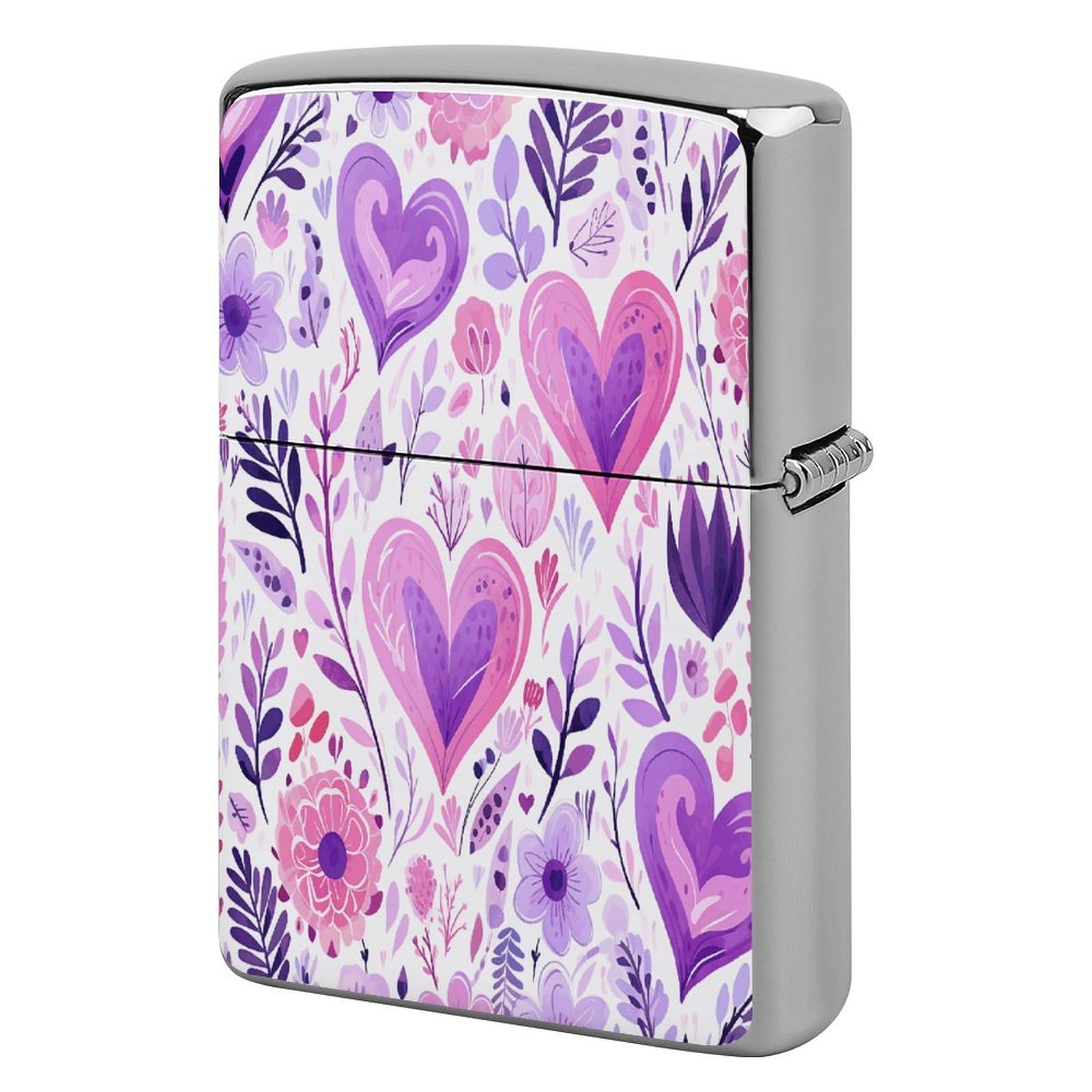 Fodpand Style Flowers And Hearts Metal Lighter Case Cover Lighter Sleeve