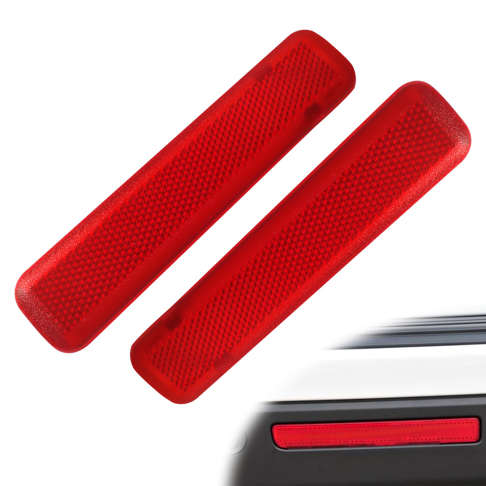 Photo 1 of 1 Pair Rear Left Driver and Right Passenger Side Door Red Reflector Panel Compatible with Chevrolet GMC Replaces # 15183155,15183156