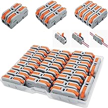 CESFONJER SPL-1M Connection Blocks, Mini Quick Connection Terminals, Compact Plug-in Terminals, Can Be Combined Freely SPL-2M, 3M, 4M, 5M (Pack of 25)