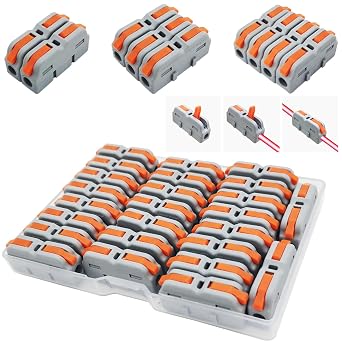 CESFONJER SPL-1M Mini Connectors Electrical Wires, Electric Wire Connectors, Compact Cable Connectors, Can Combine Freely (25 pieces)