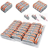 CESFONJER Wire Connectors, SPL-1M Lever Nut Connector, 25 Pcs Mini Electrical Connectors,Splicing Type Quick Terminal Block Spring Connector (Free Combination)
