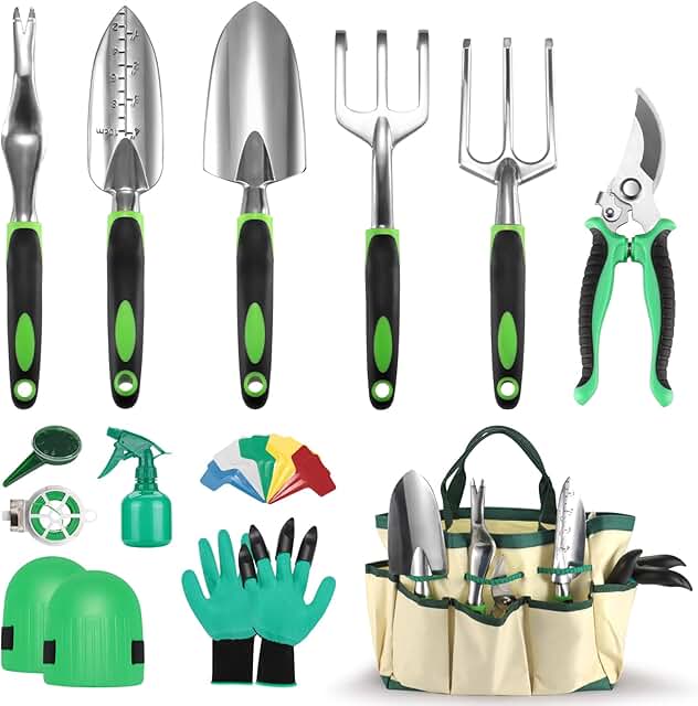 Gardening Supplies, Garden Tool Set, 19 Pcs Stainless Steel Garden Tool ...