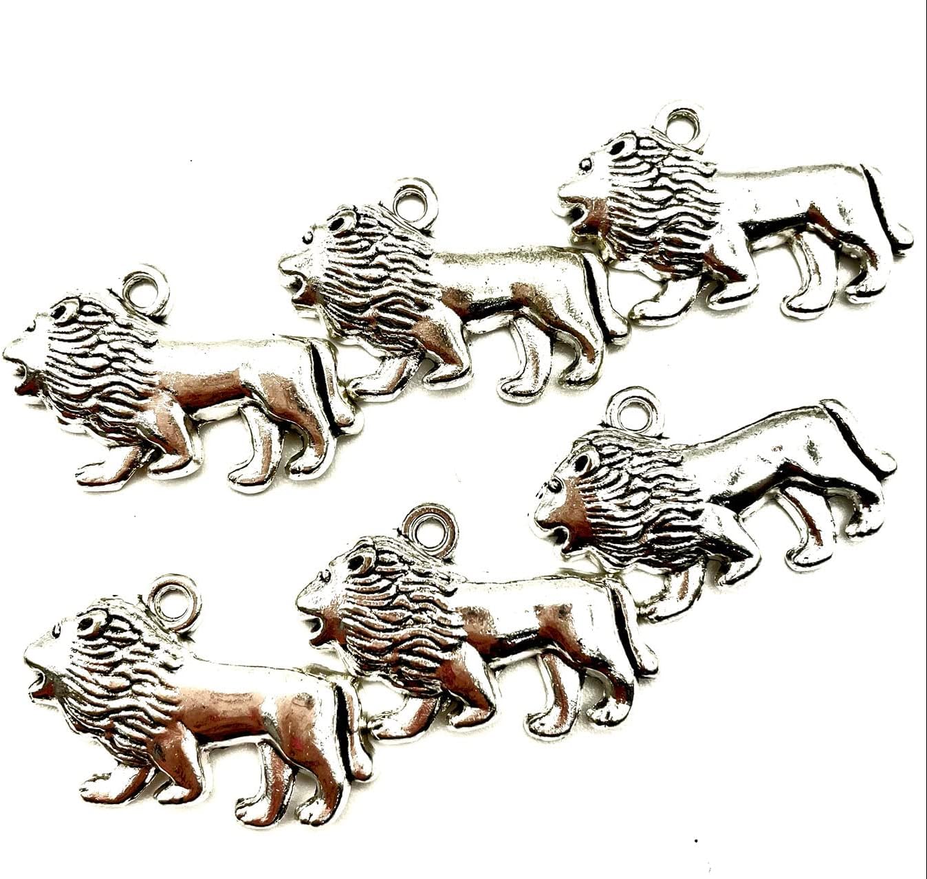 30PC Antique Silver Lion Animal Charms Pendants for Jewelry Bracelet Necklace DIY Craft Making 29x18x4mm - Image 6