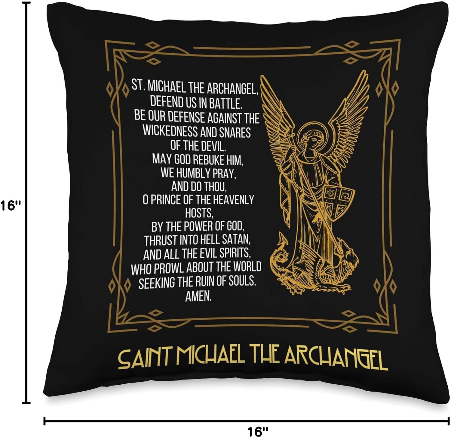 St. Michael The Archangel Prayer Catholic Saint Religious Throw Pillow