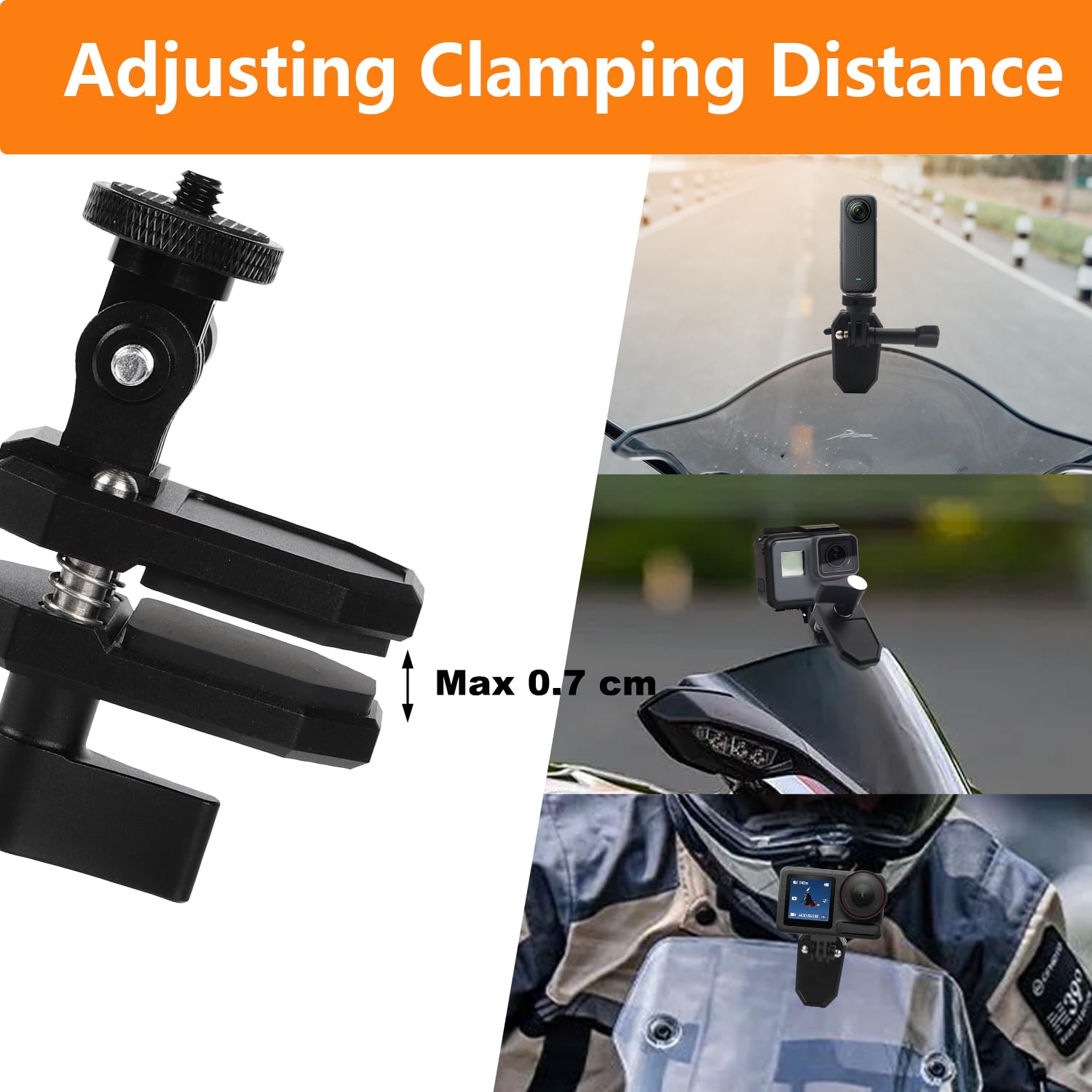 Support Caméra Moto Clip De Montage De Pare-brise De Moto, Support POV Pour GoPro Hero 13 12 11 10 Insta360 X4 DJI Action 5Pro 4 Poches 3, Accessoires De Téléphone Camera Moto
