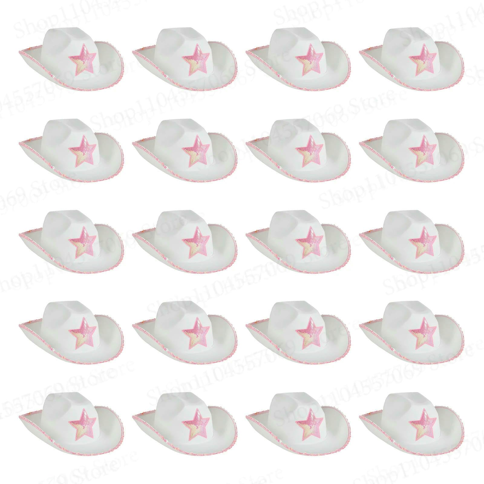 Kapelusz rybacki, czapka kowbojska, bandany, zestaw z motywem futra, western, na imprezę, kostium kowbojki, wesele, dyskoteka, unisex, akcesoria, pentagram, 10 szt