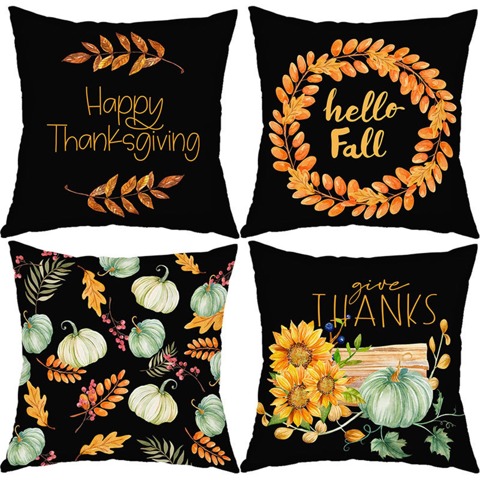 Housses de coussin Thanksgiving 40x40 lin taie d'oreiller lit