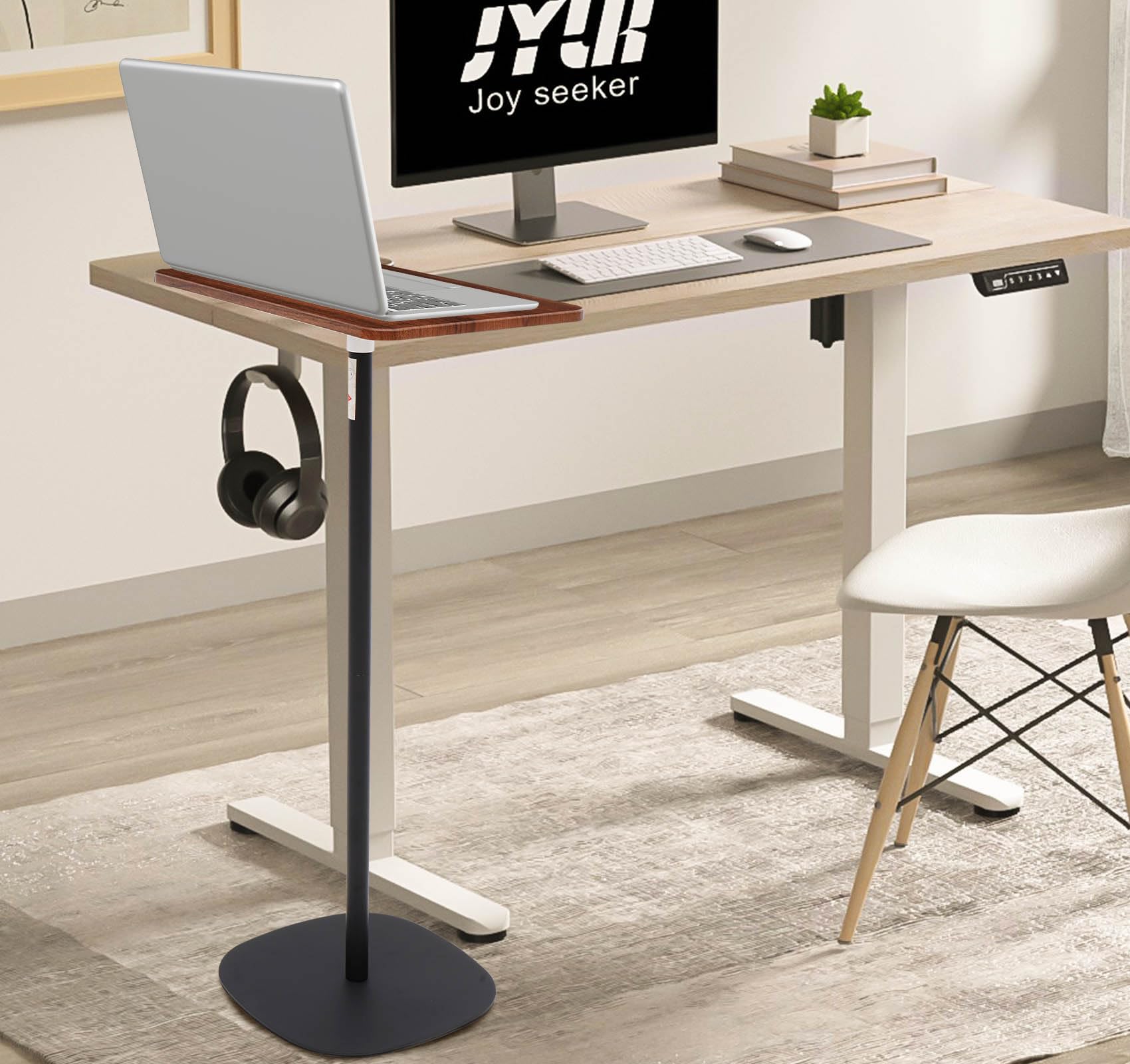 Stehpult Laptop Ständer Höhenverstellbar 46–120cm Stehtisch Schwarz | Tragbar Laptoptisch Schreibtisch Beamerständer Verstellbar Podiumständer Beistelltisch Bodenständer für Zuhause, Büro, Schule