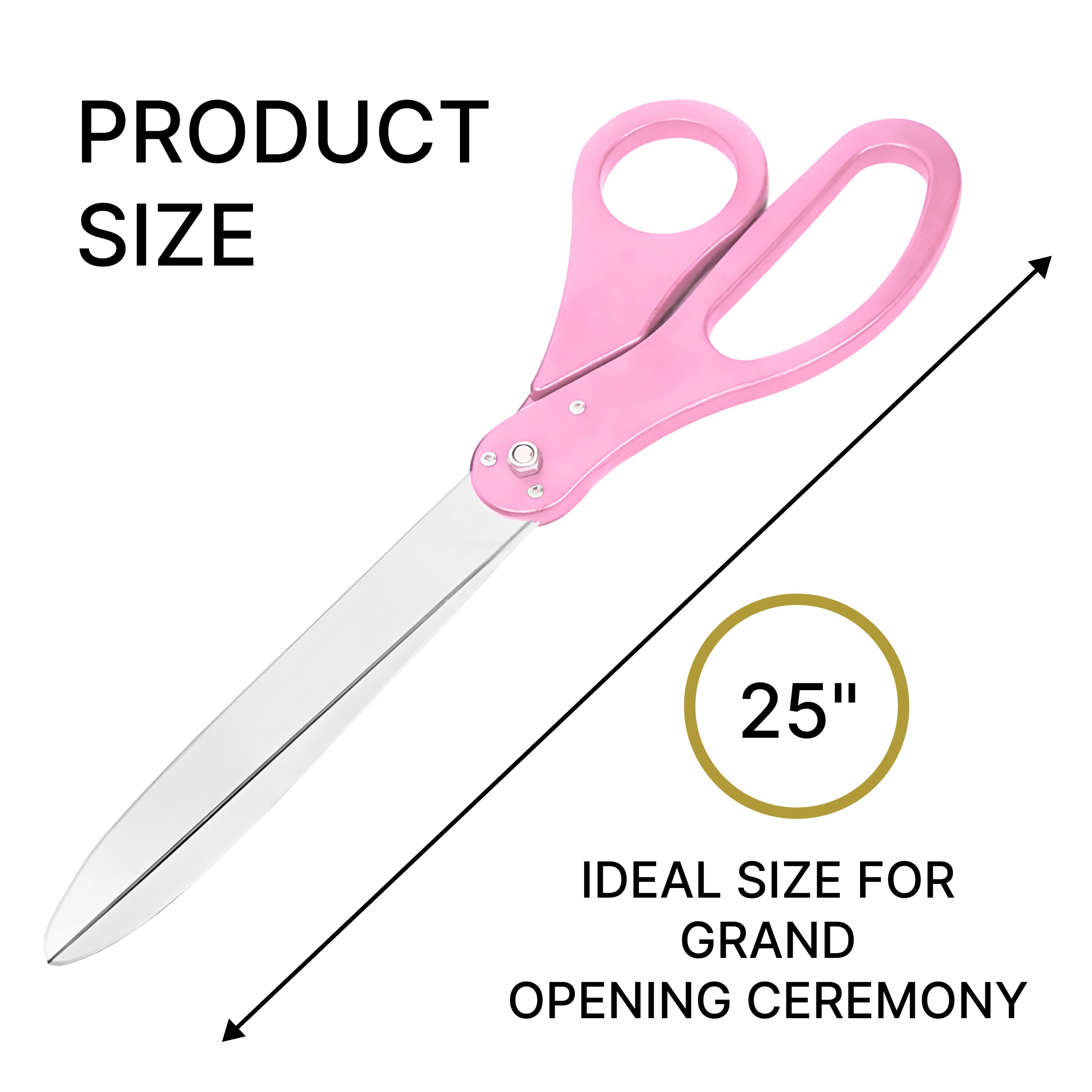 Kit gigante rosa para corte de cinta – Tijeras ceremoniales de 25 pulgadas, kit de gran apertura, tijeras grandes, ceremonia de corte de cinta, tijeras rosadas para decoración de eventos