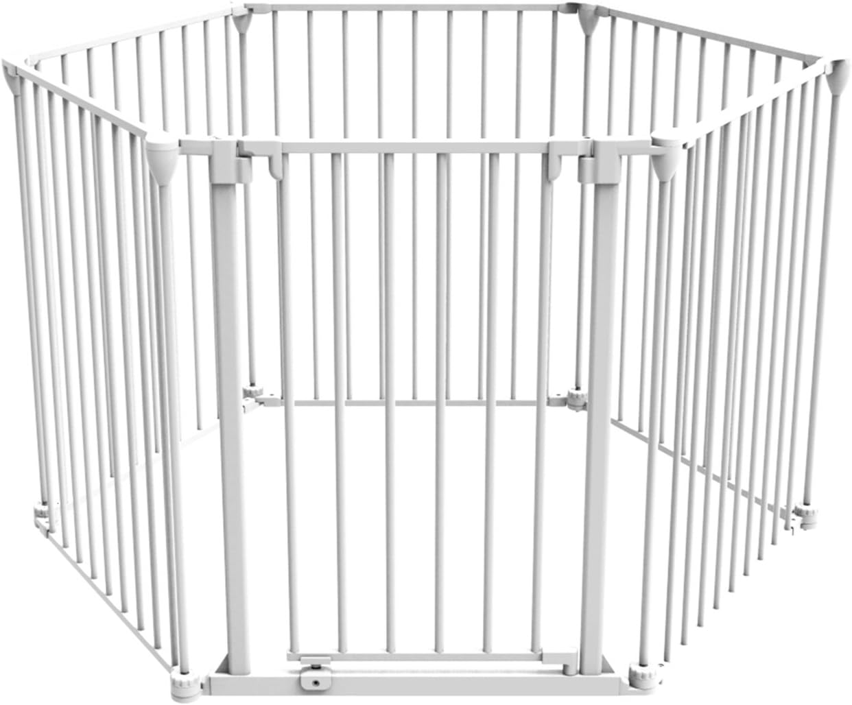 Perma 3-in-1 Playpen, Play Yard & Baby Gate - 6 Panels, White