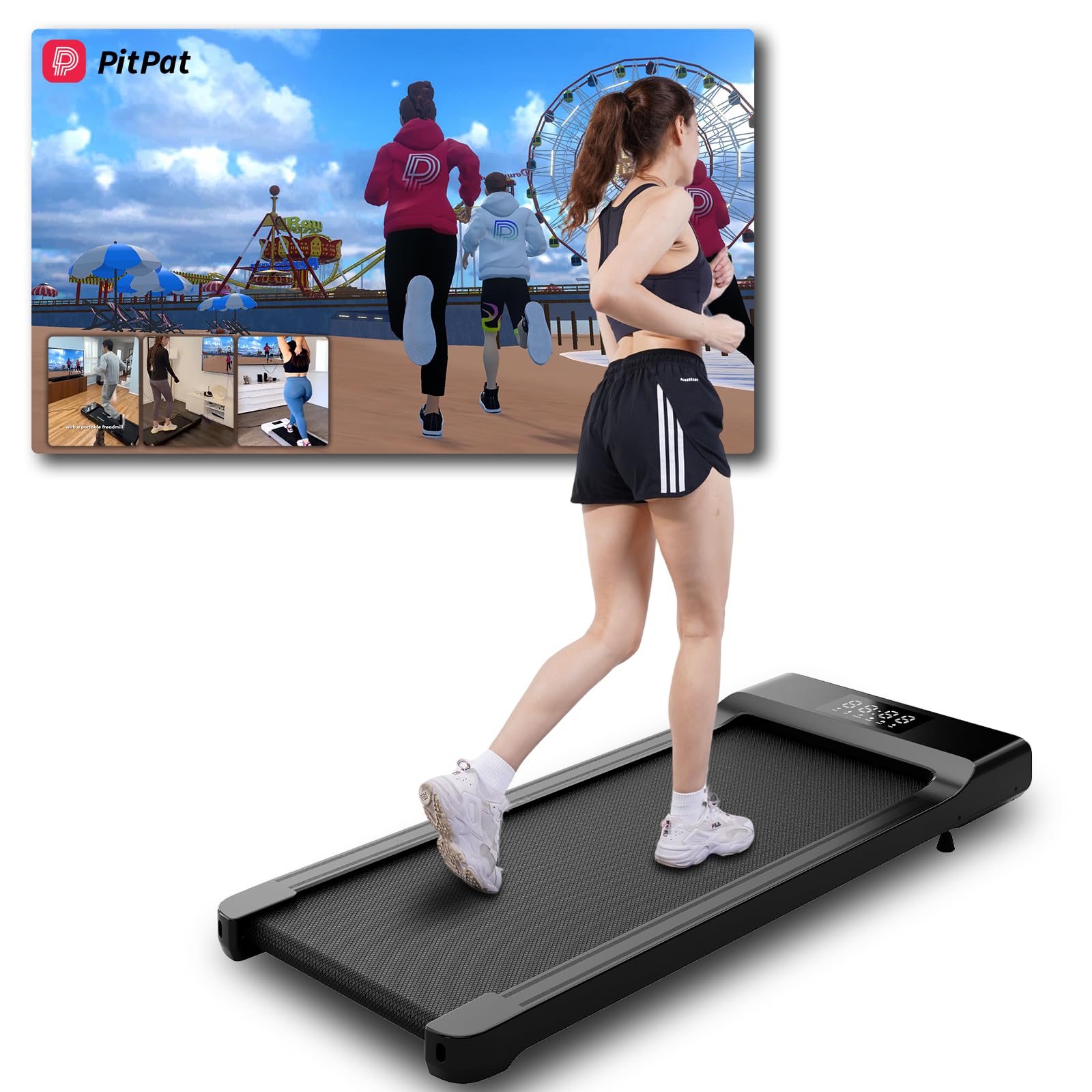 SupeRun Walking Pad, Under Desk Treadmill, 1-6KM/H Treadmill for Home with  Remote Control and LCD Display, Walking Treadmill Maximum Capacity 136 Kg