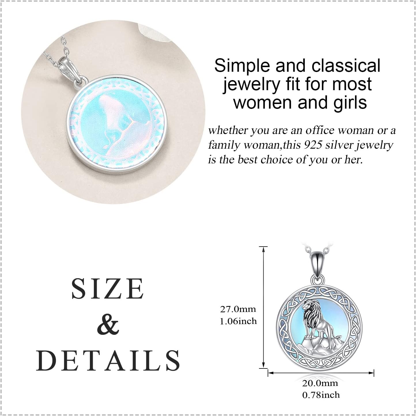 LUHE Phoenix Necklace Gifts Sterling Silver Moonstone Irish Celtic Knot Rising Phoenix Pendant Necklace Jewelry for Women Mother January Guardian Animal Necklace - Image 5