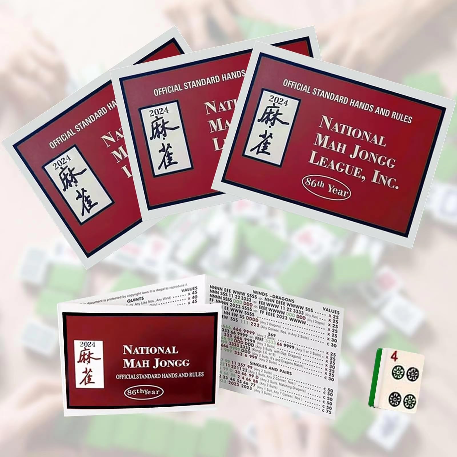 Cartas de Mahjong 2024, Cartas de Mahjong Manos y reglas estándar
