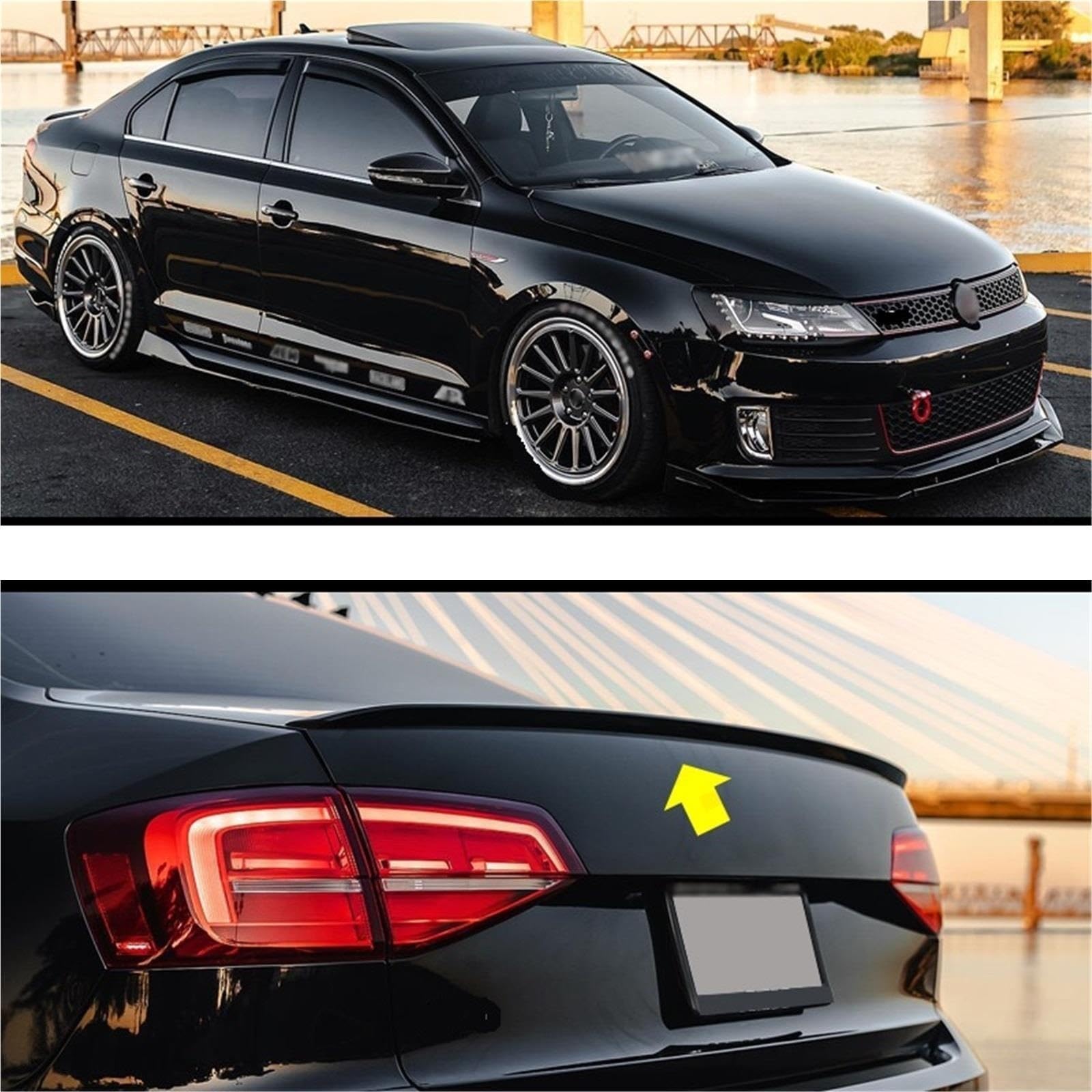 Für Jetta Mk6 2011 2012 2013 2014 2015 2016 2017 2018 Hinten Stamm Lip Flügel. Aufpralllippe Karosserielippe