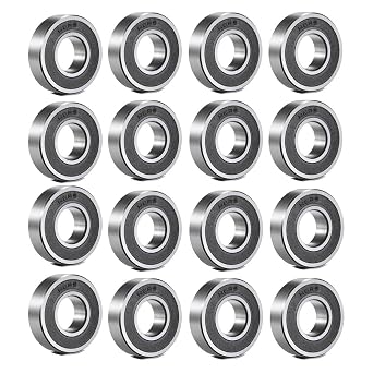 R8-2RS Ball Bearings-Bearing Steel and Double Rubber Sealed Miniature deep Groove Ball Bearings 1/2" x1-1/8 x5/16 for Motors, Wheels, Household appliances, Garden Machinery 16 Packs